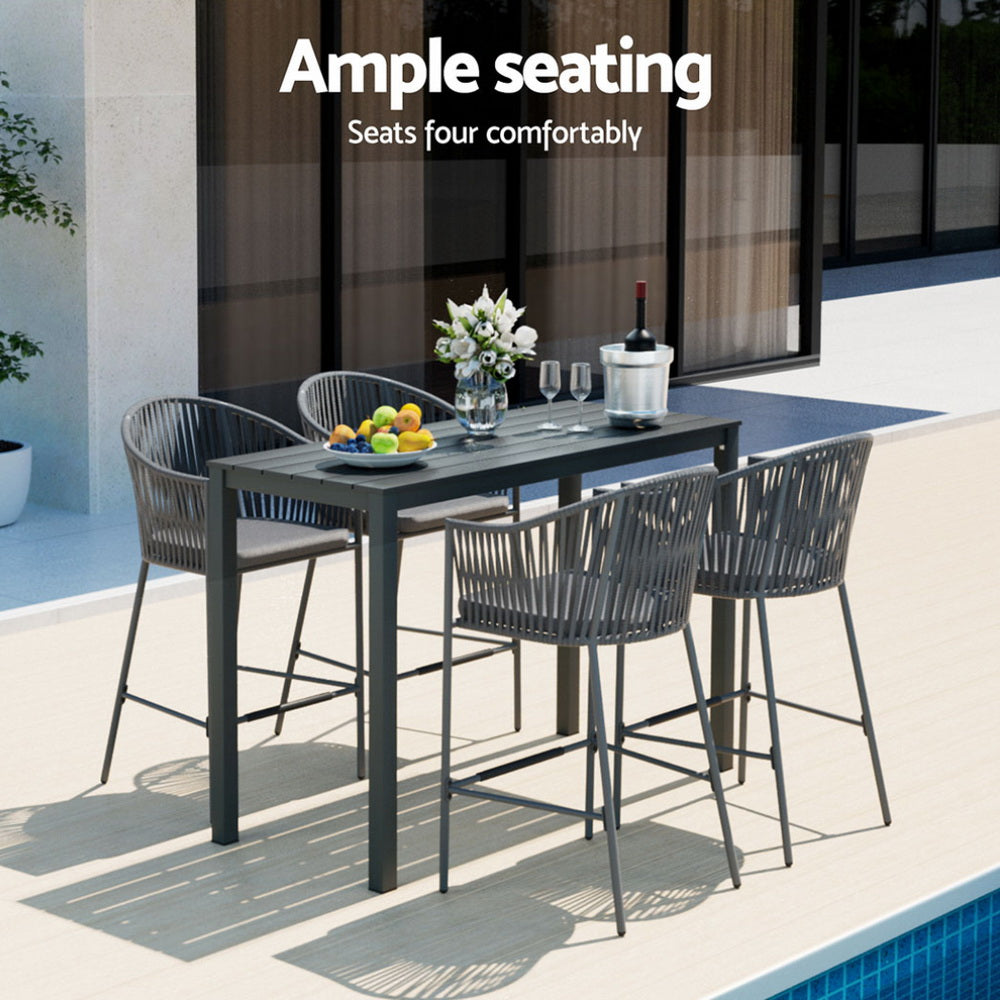 Rowan Outdoor Bar Set – Black – 5 Piece