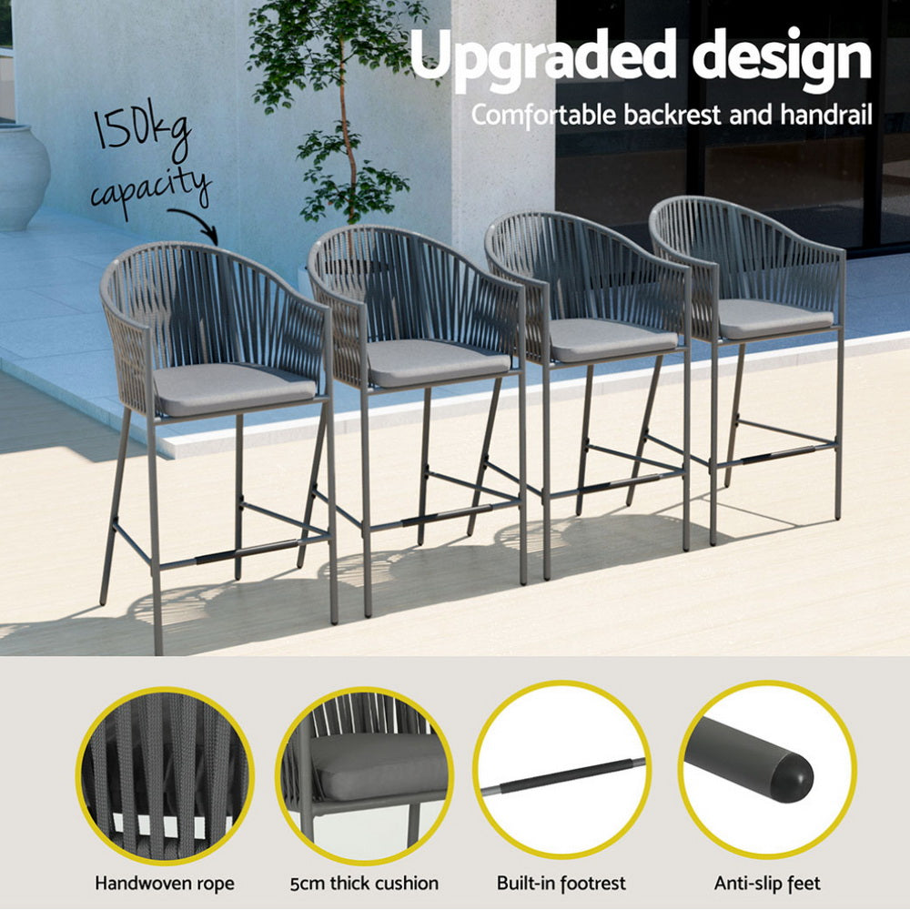 Rowan Outdoor Bar Set – Black – 5 Piece