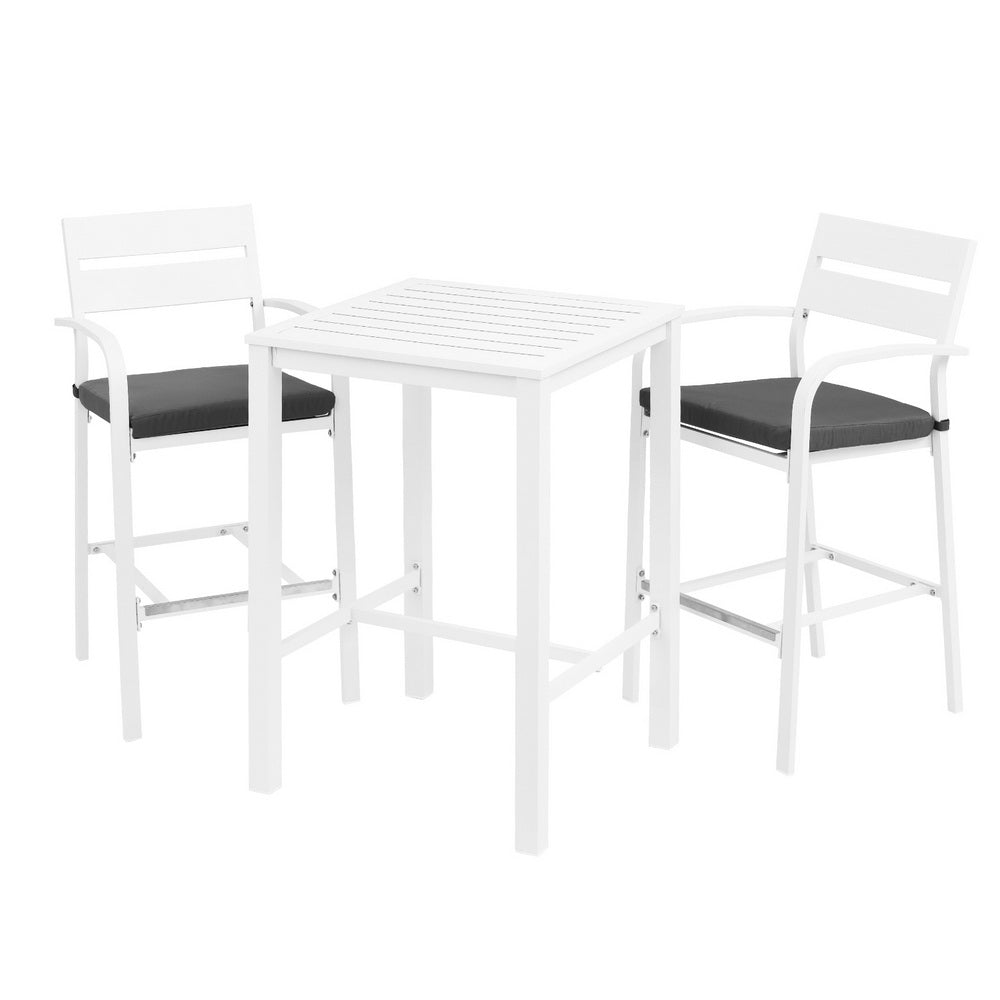Coastal Outdoor Bar Set – White – 3 Piece