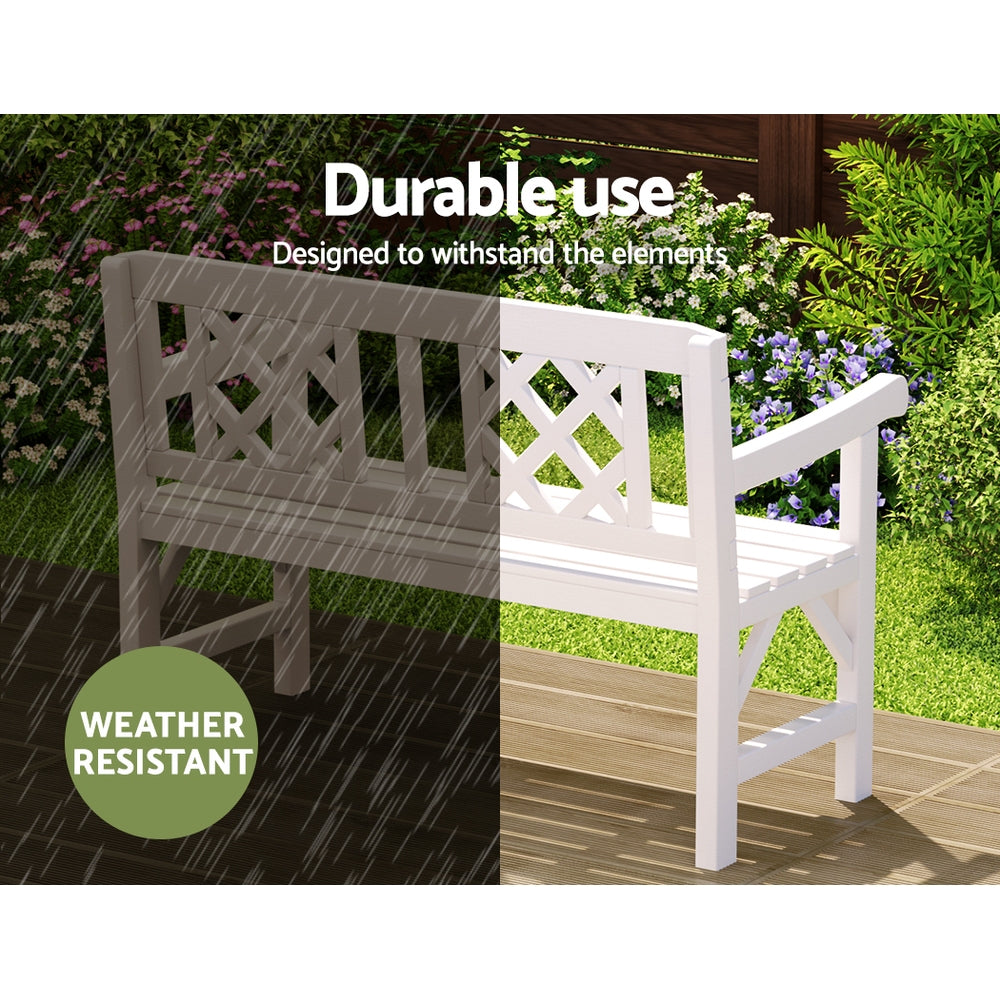 Serano Garden Bench – White – 2 Seater