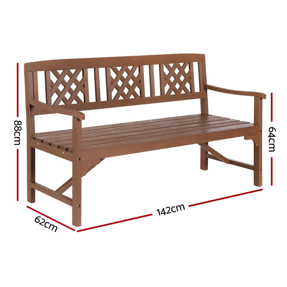 Alderon Garden Bench – Natural – 3 Seater