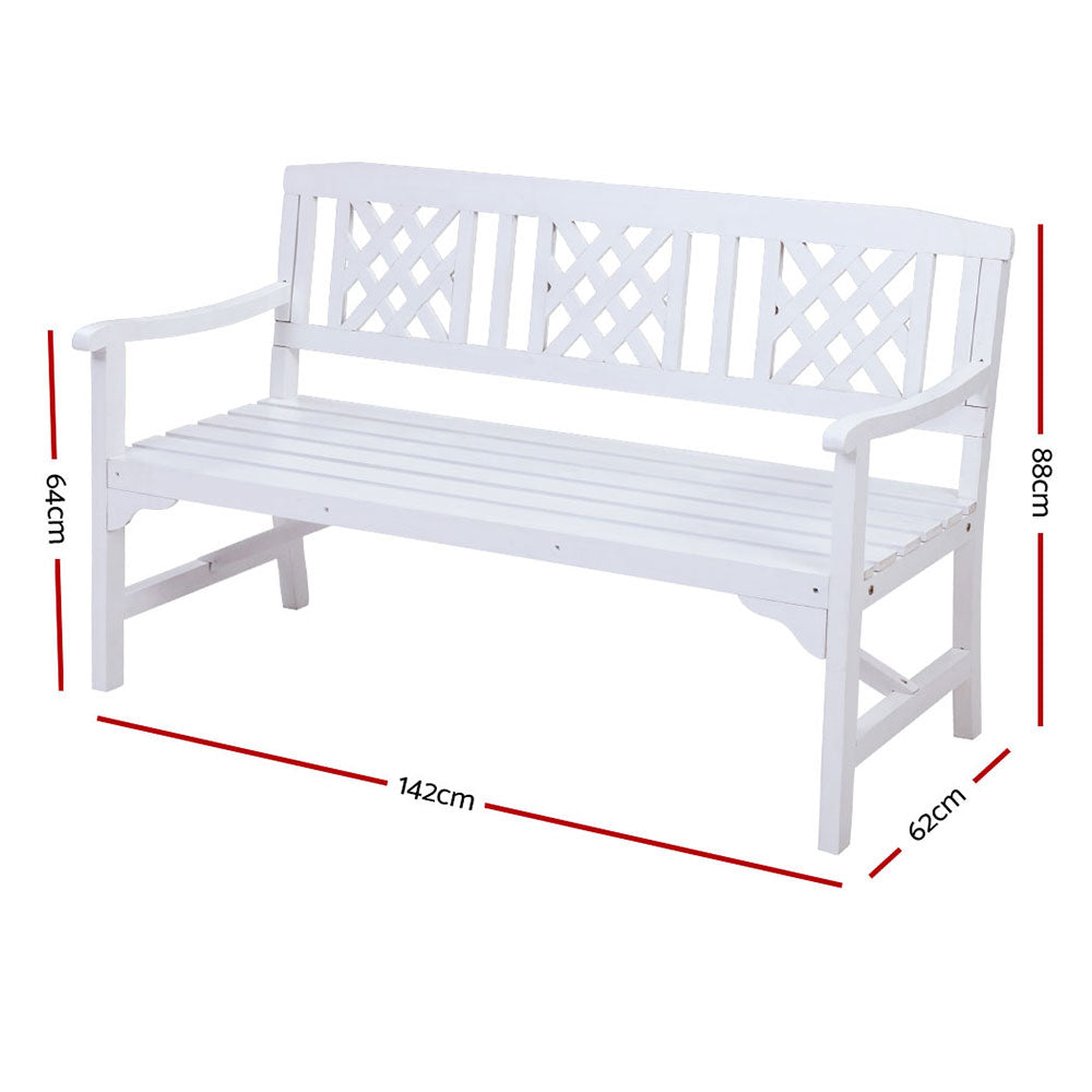 Heritage Garden Bench – White – 3 Seat