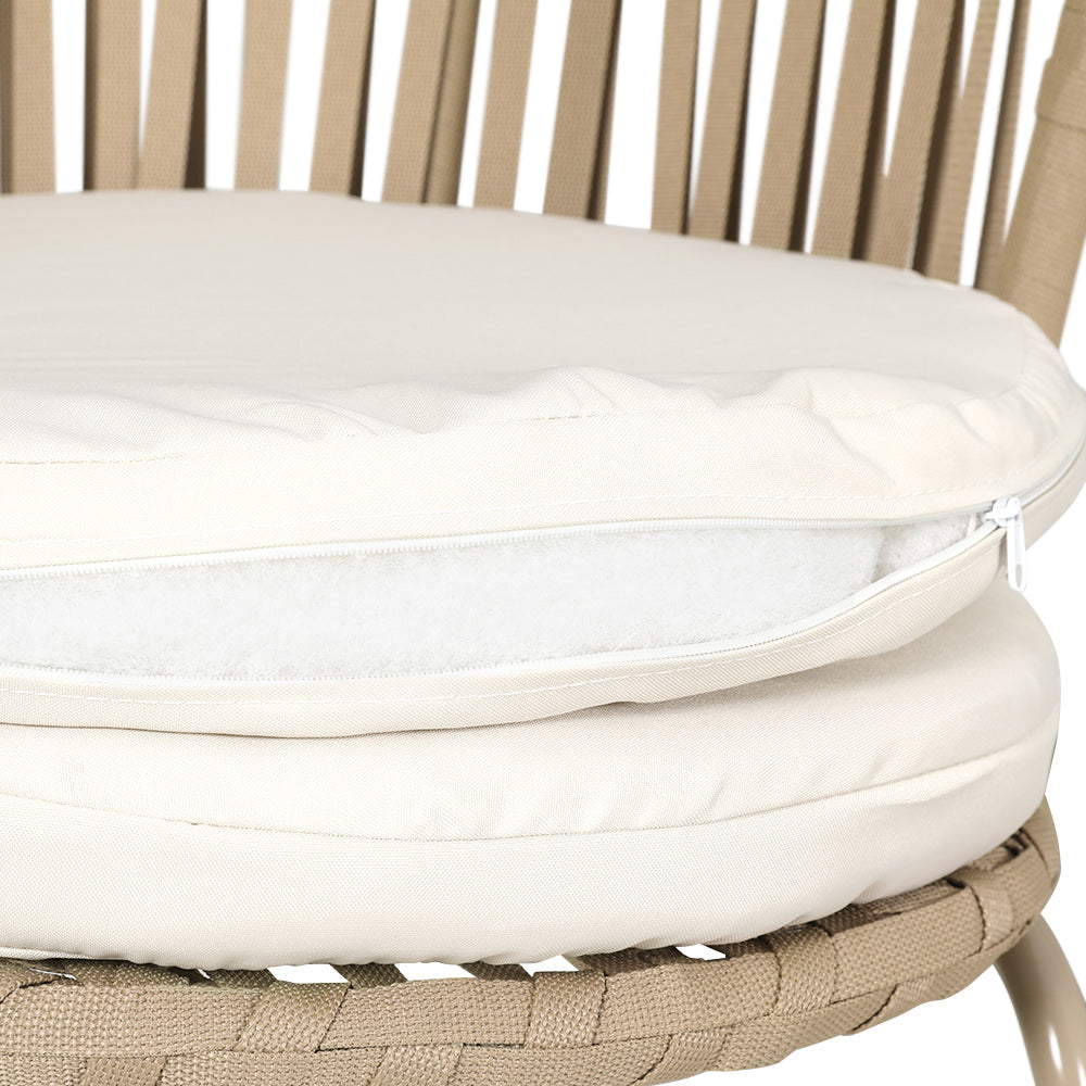 Meridian 3-Piece Outdoor Bistro Set – Beige – Rope Weave