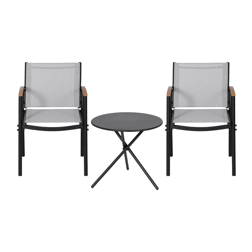 Arlo Bistro Set – Black & Grey – 3 Piece