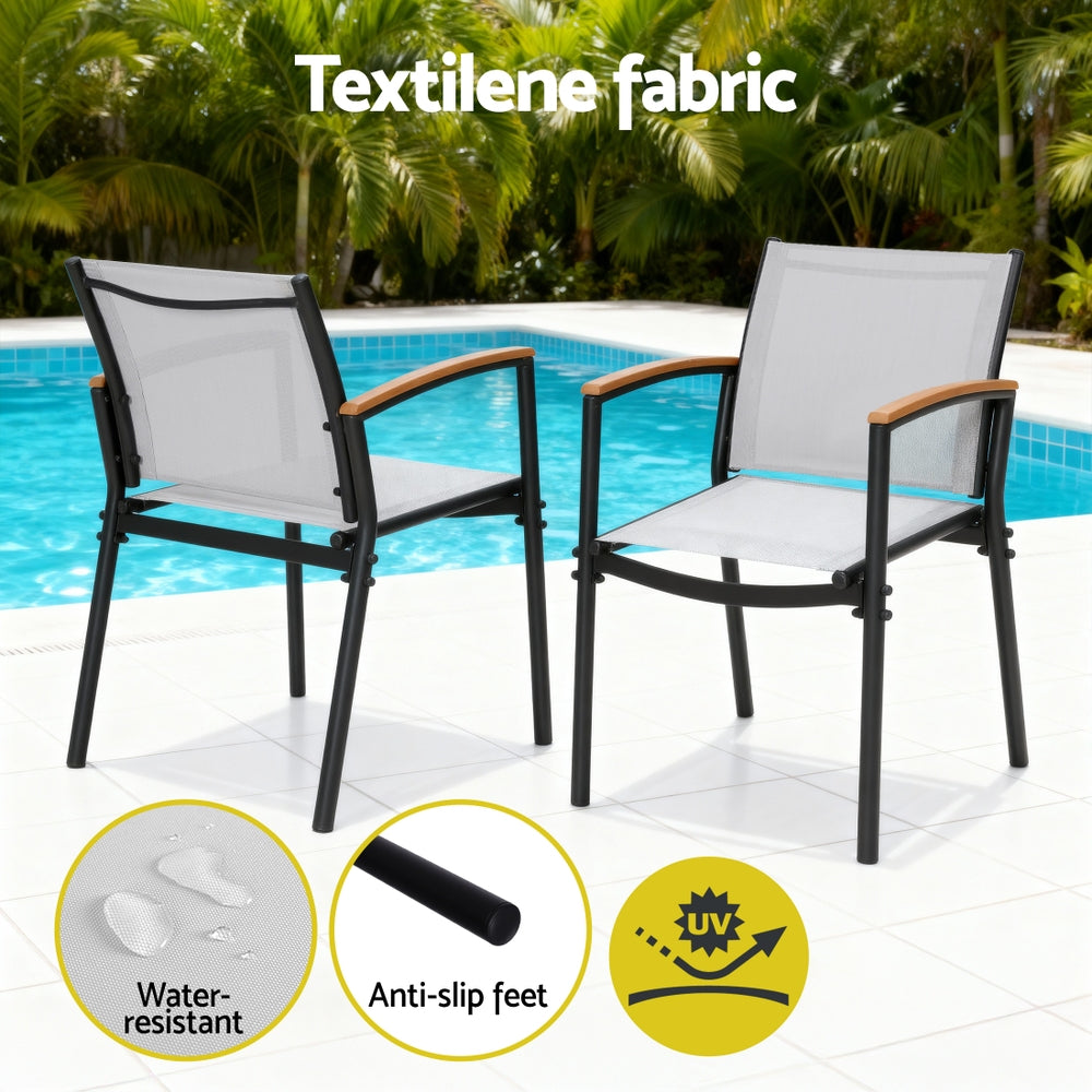 Arlo Bistro Set – Black & Grey – 3 Piece