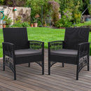 2PC Outdoor Dining Chairs – Wicker Lounge, Garden