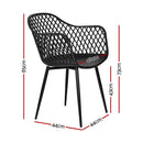 4 PC Outdoor Dining Chair Set – Black