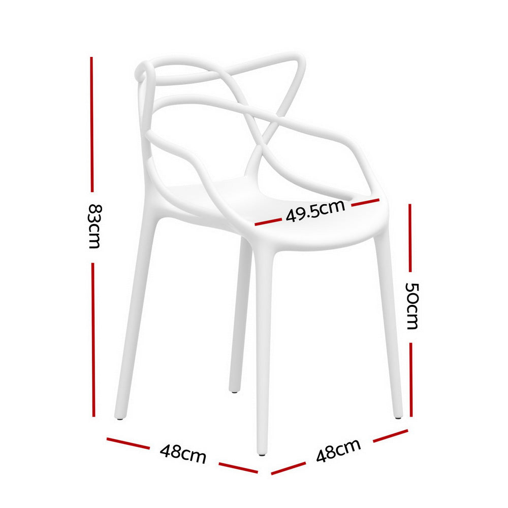 Linden Outdoor Dining Chairs – White – Set of 4