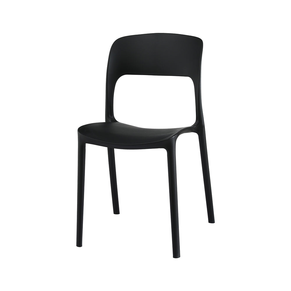 Hadrian Stackable Outdoor Chairs – Black – Set of 4
