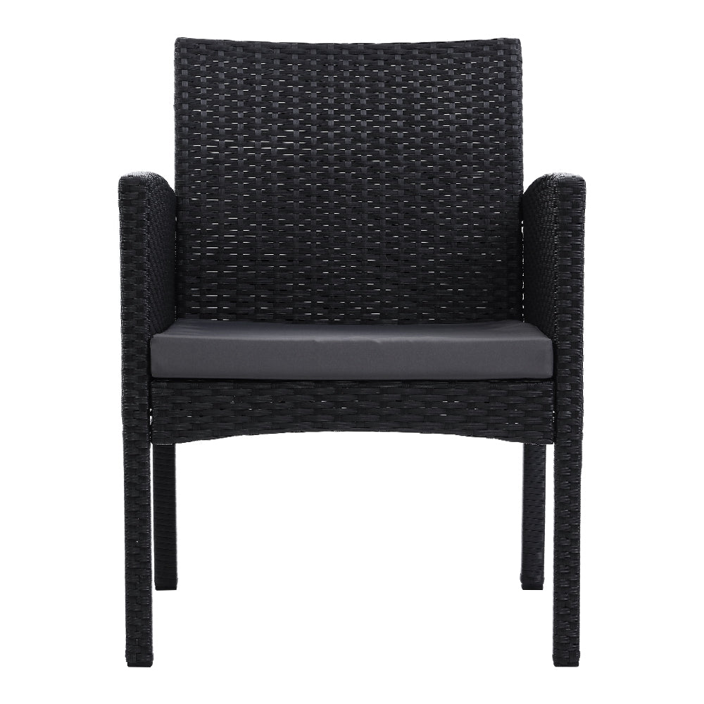 Ezra Outdoor Dining Chairs – Black – Set of 2