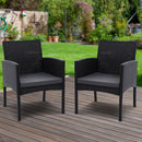 Set of 2 - Outdoor Rattan Dining Chairs w/cushion