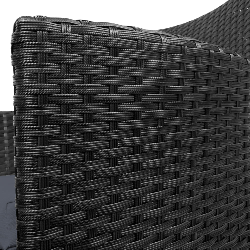 Arlo Outdoor Bistro Set – Black & Grey – 3 Piece