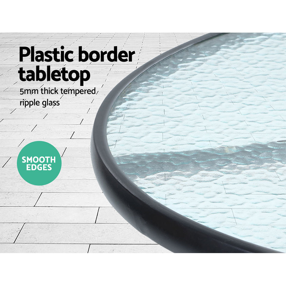 Arlo Outdoor Bistro Set – Black & Grey – 3 Piece