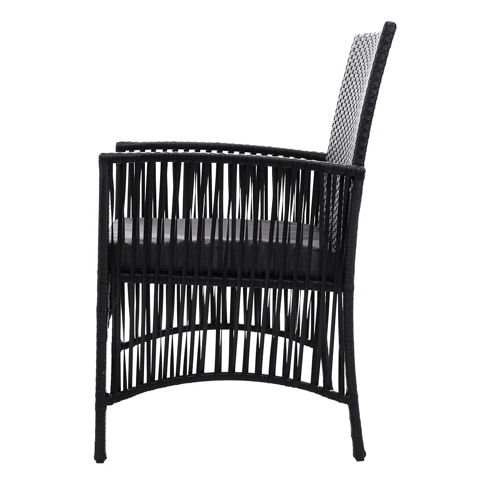 Atlas Outdoor Bistro Set – Black & Grey – 3 Piece