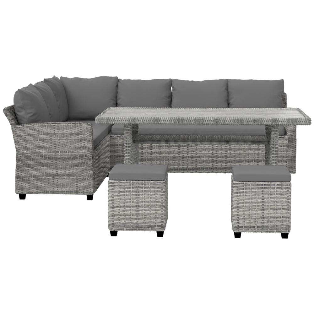 Alderon Outdoor Dining Set – Grey – 9 Piece
