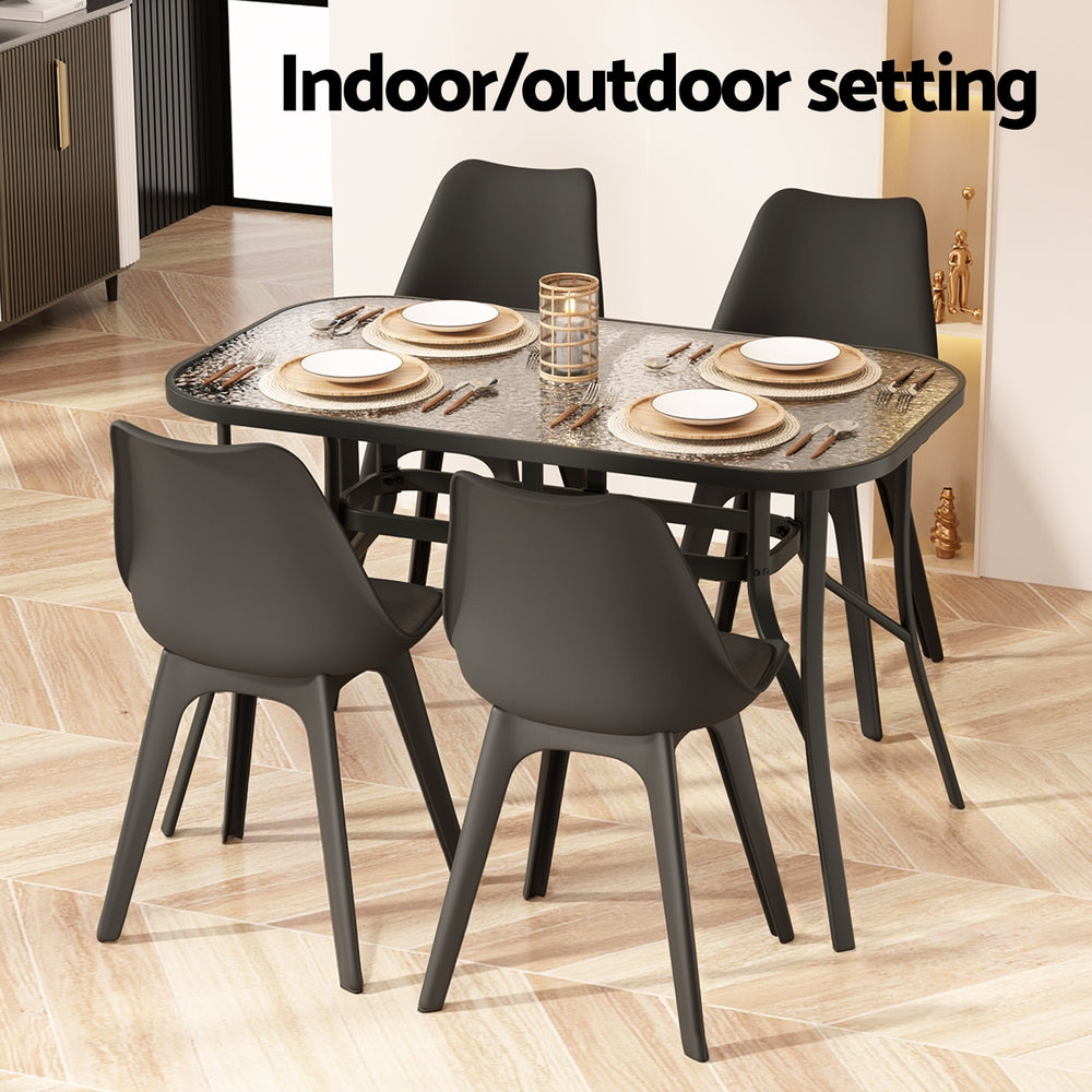Cypress Outdoor Dining Table – Black – 120 cm