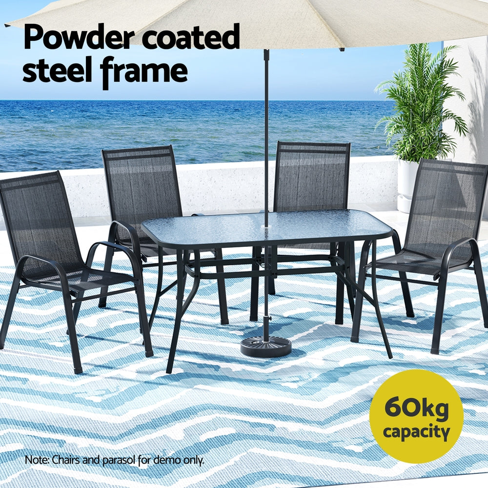 Linden Outdoor Dining Table – Black – 140 cm
