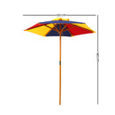 Kids Wooden Picnic Table Set with Umbrella - Natural