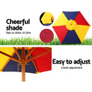 Kids Wooden Picnic Table Set with Umbrella - Natural