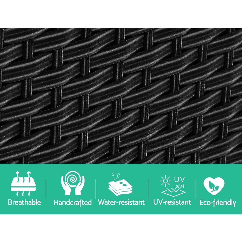 Telano Wicker Loveseat Set – Black