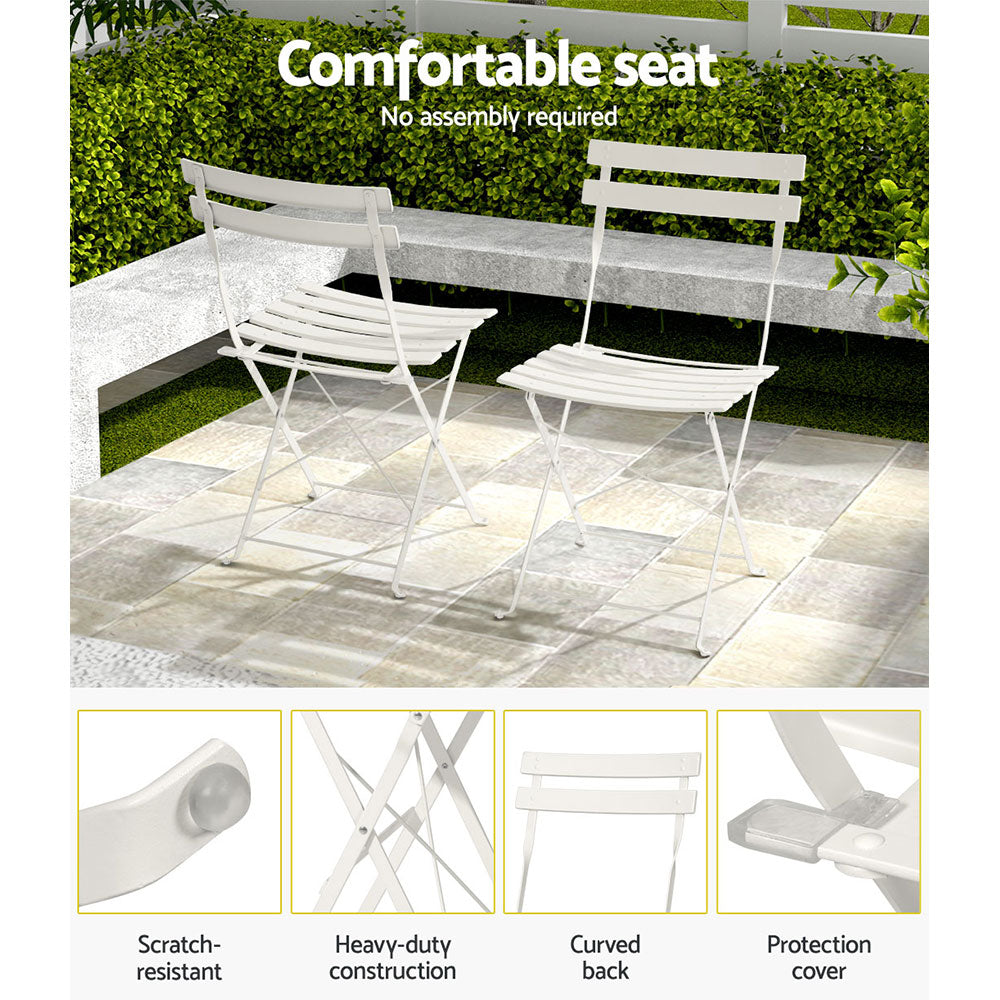 Atlas 3-Piece Outdoor Bistro Set – White