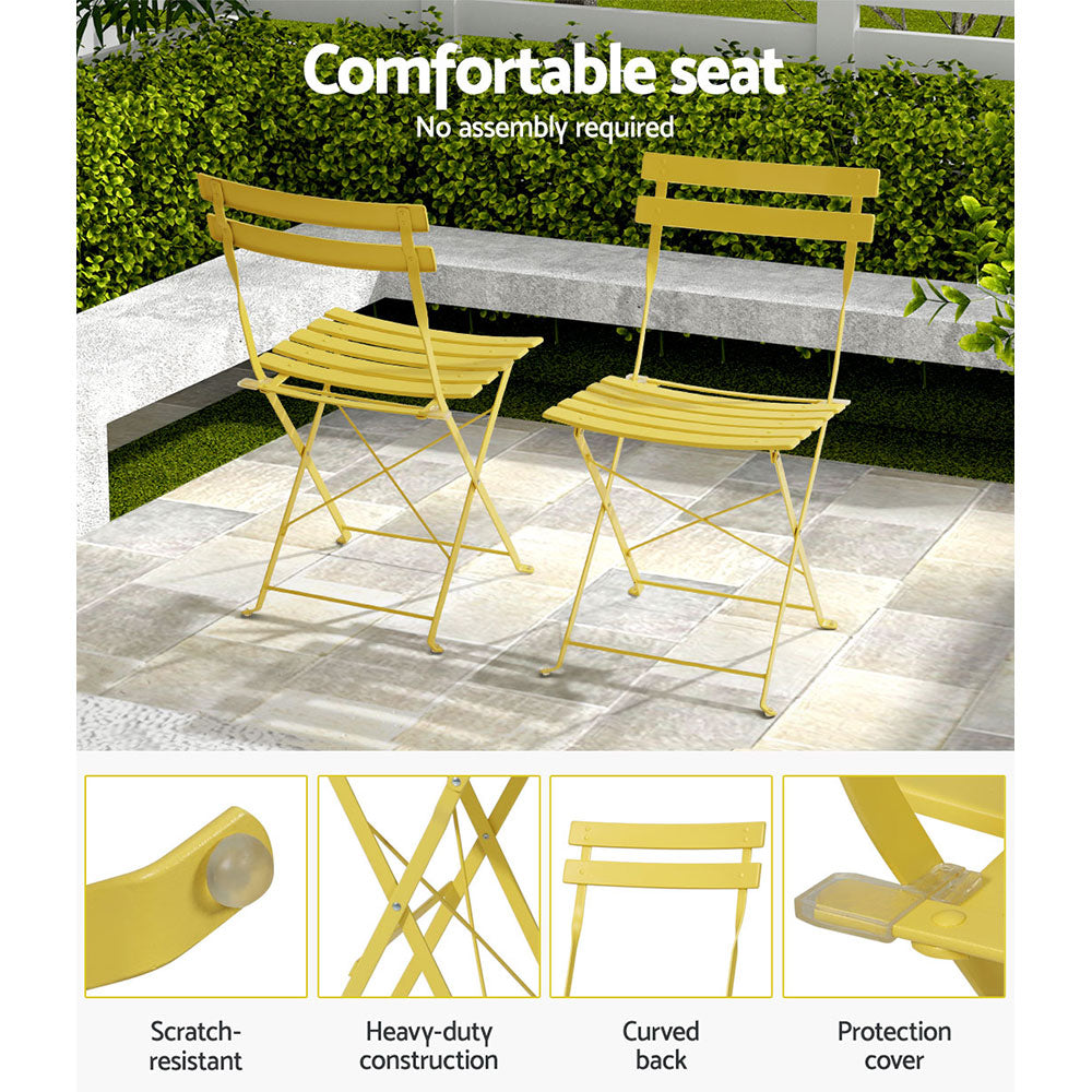Rowan 3-Piece Outdoor Bistro Set – Yellow
