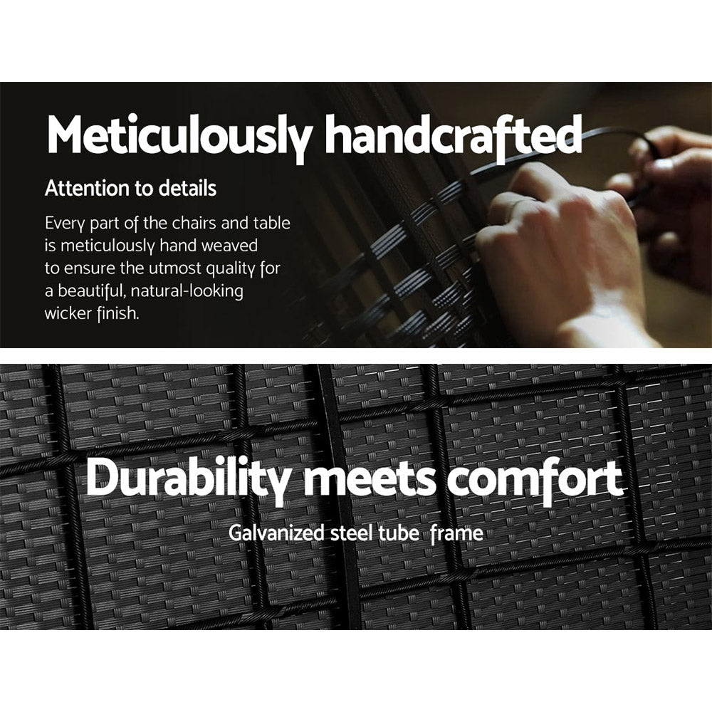 Nova Outdoor Rattan Sofa Set – Black – 4 Piece