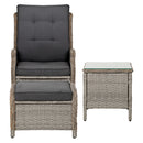 5-Piece Outdoor Recliner & Table Set – Wicker Furniture, Grey