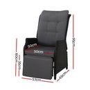 Reclining Patio Chairs – Wicker Sun Loungers, Black Set