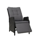 Reclining Patio Chairs – Wicker Sun Loungers, Black Set