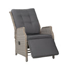 Reclining Patio Chairs – Wicker Sun Loungers, Grey Set