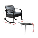 2 PC Wicker Rocking Chair & Table Set – Patio Lounge