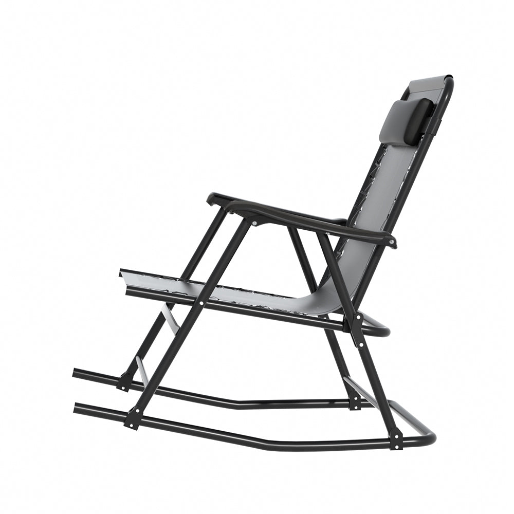 Valdez Folding Rocking Chair – Black – Outdoor