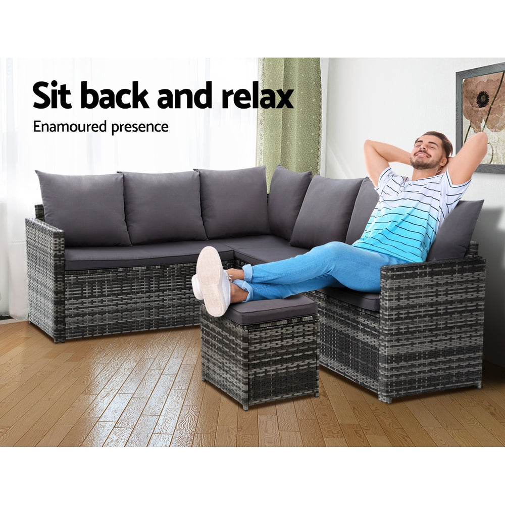 Boswell Outdoor Dining Set – Mixed Grey – 9 Seater