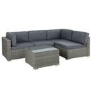 5-Piece Outdoor Sofa Set – Wicker Lounge, Grey