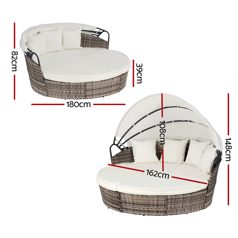 Solara Outdoor Day Bed – Beige – Set of 3