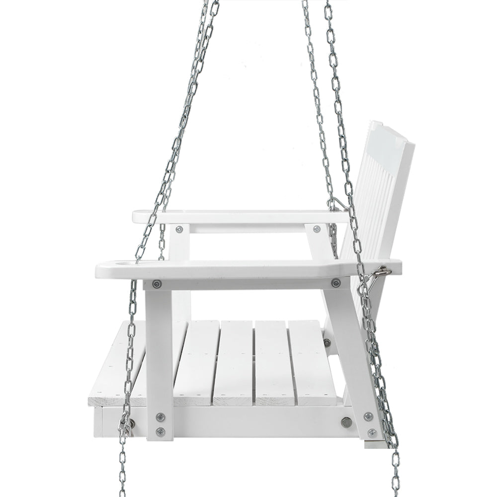 Harlow Wooden Porch Swing – White – 2 Seater