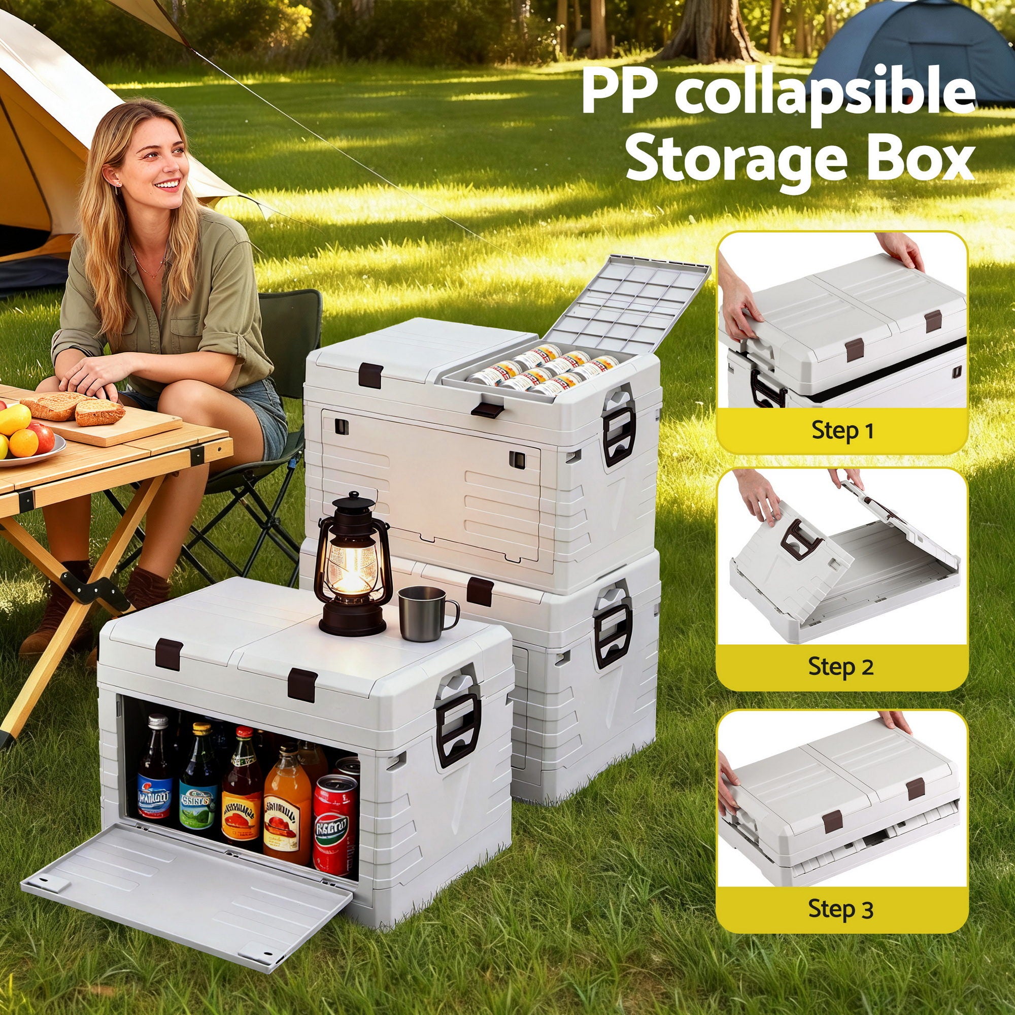 Linden Outdoor Storage Box – Beige – 60L