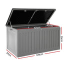 Outdoor Storage Box 270L – Lockable Bench, Grey