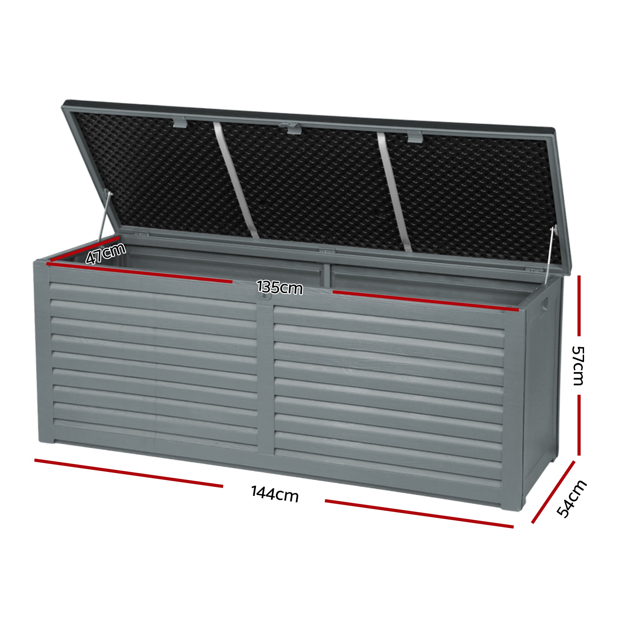 Camden Outdoor Storage Box – Grey & Black – 390L