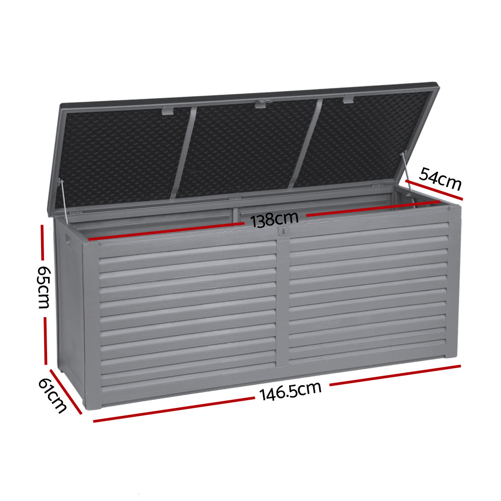Holston Outdoor Storage Box – Grey & Black – 490L