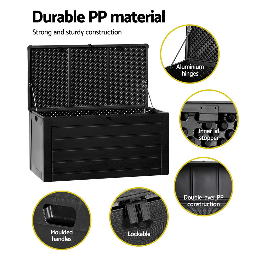 Maxford Outdoor Storage Box – Black – 680L