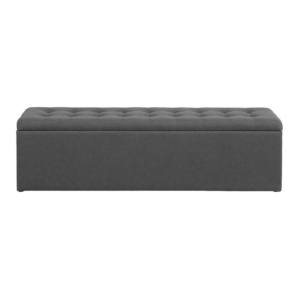 Haxton Linen Storage Ottoman – Dark Grey – 140 cm