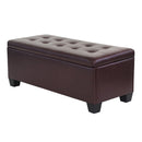 Blanket Storage Ottoman – Leather, 97cm Brown