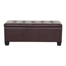 Blanket Storage Ottoman – Leather, 97cm Brown