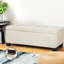 Blanket Storage Ottoman – Linen, 97cm Beige