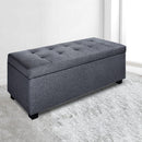 Blanket Storage Ottoman – Linen, 97cm Grey