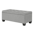 Blanket Storage Ottoman – Linen, 97cm Light Grey