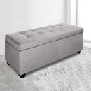 Blanket Storage Ottoman – Linen, 97cm Light Grey