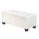 Blanket Storage Ottoman – Leather, 97cm White